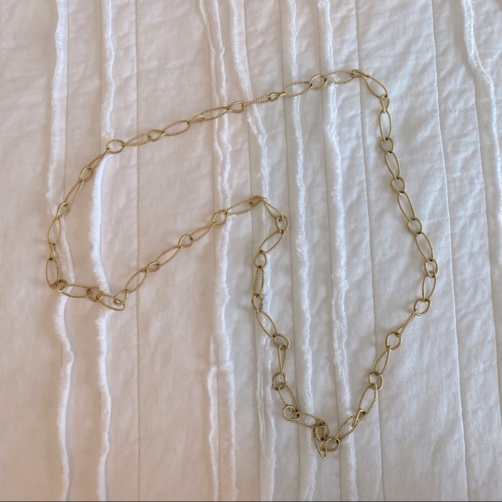 Braided Gold Chain Necklace 34” length